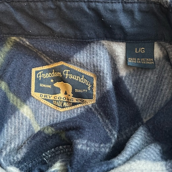 Freedom Foundry Mens Lightweight Plush Plaid Fleece Shirt - Picture 2 of 8